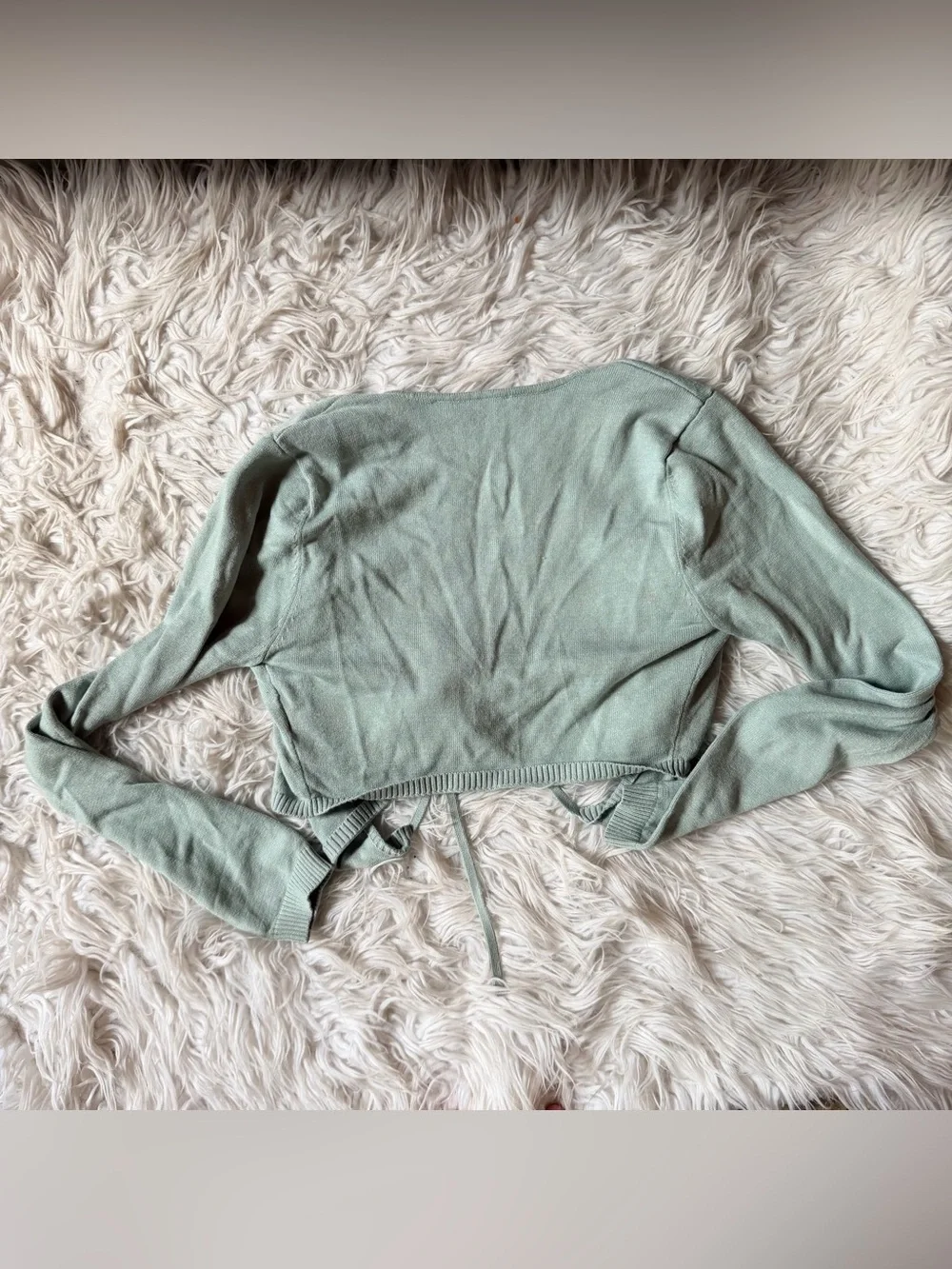 Astr the label knit wrap ballet sweater sage green S